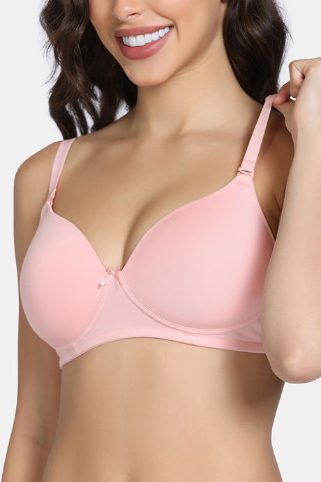 Zivame Padded Non Wired 3/4th Coverage T-Shirt Bra - Powder Pink — image 4
